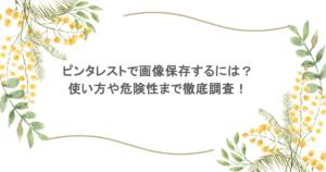 ピンタレストで画像保存するには？使い方や危険性まで徹底調査！