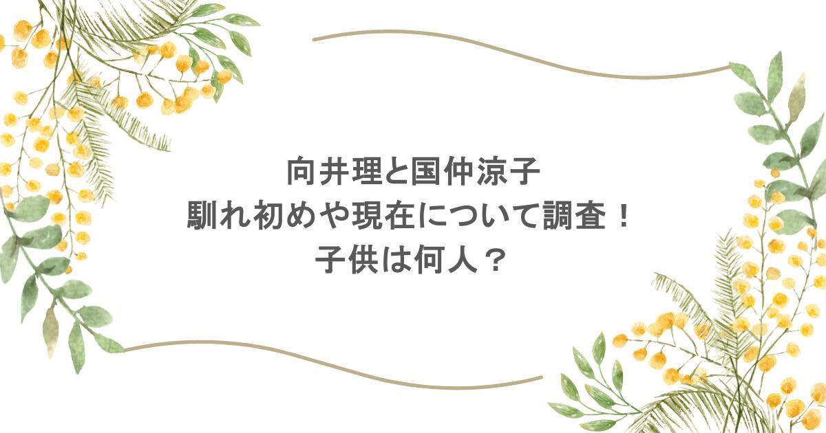 向井理と国仲涼子の馴れ初めや現在について調査!子供は何人?
